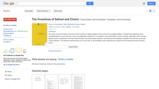 The Invectives of Sallust and Cicero: Critical Edition with ...