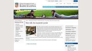 Universitat de Barcelona - Mon UB, the students' portal