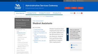 Student Assistants - Administrative Services Gateway - University at ...