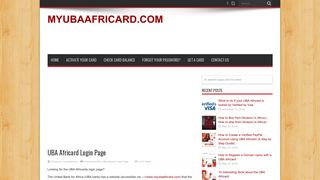 Africards login| Easily check your UBA Africard Account Online