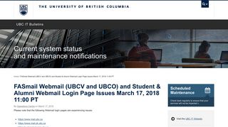 FASmail Webmail (UBCV and UBCO) and Student & Alumni Webmail ...
