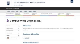 Campus Wide Login (CWL) | UBC Information Technology