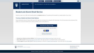 Login - UBC Student and Alumni Email Forwarding Service
