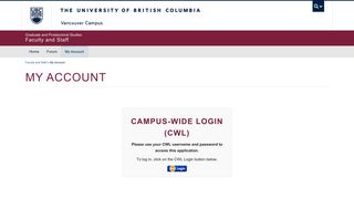 My Account | UBC Faculty & Staff