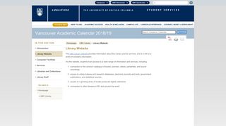 Library Website - UBC Library - Vancouver Academic Calendar 2018 ...