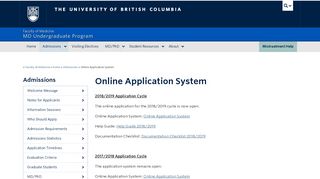 Online Application System | MD Undergrad Education, UBC Faculty of ...