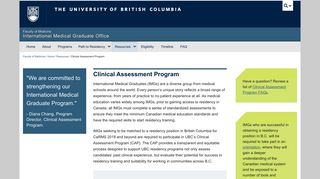 Clinical Assessment Program | International Medical Graduate Office