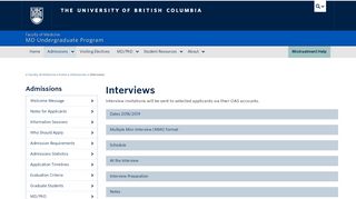 Interviews | MD Undergrad Education, UBC ... - UBC MD program