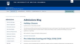 Admissions Blog | MD Undergrad Education, UBC Faculty of Medicine