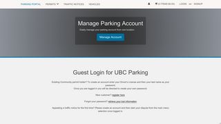 The University of British Columbia - Guest Login for UBC Parking