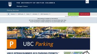 Parking Services: UBC's Okanagan Campus