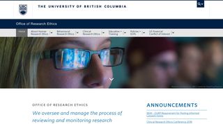 UBC Research Ethics - University of British Columbia