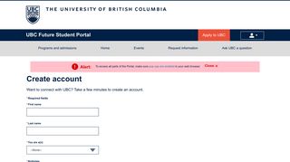 UBC create your account