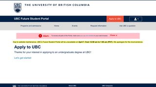 Apply to UBC