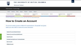 How to Create an Account | UBC Information Technology