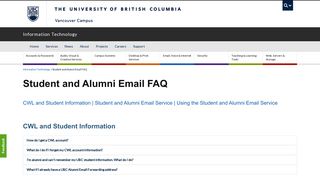 Student and Alumni Email FAQ | UBC Information Technology