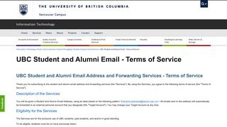 UBC Student and Alumni Email - Terms of Service | UBC Information ...