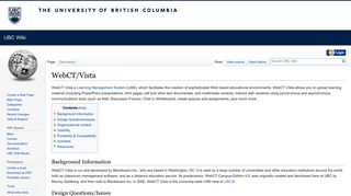 WebCT/Vista - UBC Wiki