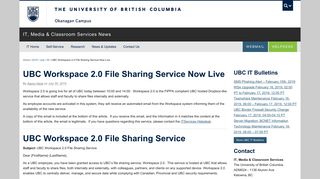UBC Workspace 2.0 File Sharing Service Now Live