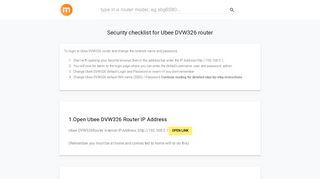 192.168.0.1 - Ubee DVW326 Router login and password - modemly