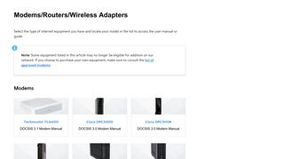 Modems/Routers/Wireless Adapters Download user ... - Spectrum.net