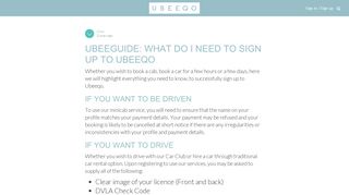UBEEGUIDE: WHAT DO I NEED TO SIGN UP TO UBEEQO - Ubeeqo