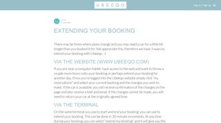 EXTENDING YOUR BOOKING - Ubeeqo - Ubeeqo UK