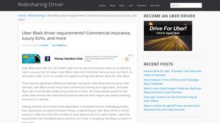 Uber Black driver requirements? Commercial insurance, luxury SUVs ...