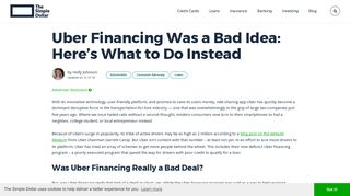 Uber Financing Was a Bad Idea: Here's What to Do Instead - The ...