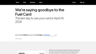 Goodbye, Fuel Card. Hello, Uber Visa Debit Card. | Uber