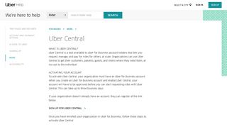 Uber Central | Uber Rider Help