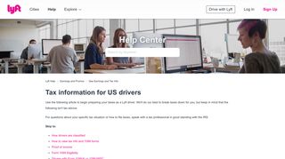 Tax information for US drivers – Lyft Help