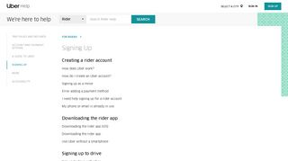 Signing Up | Uber Rider Help