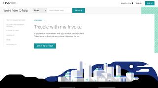 Trouble with my Invoice | Uber Rider Help