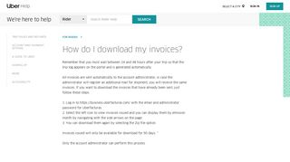 How do I download my invoices? | Uber Rider Help