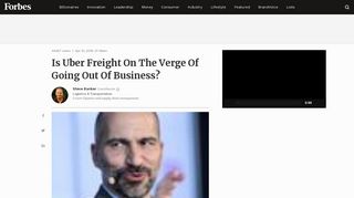 Is Uber Freight On The Verge Of Going Out Of Business? - Forbes