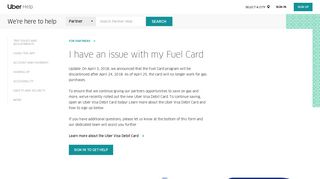 I have an issue with my Fuel Card | Uber Partner Help