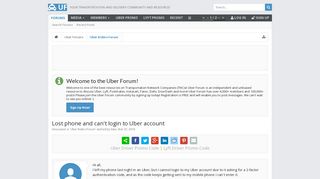 Lost phone and can't login to Uber account | Uber Forum