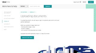 Uploading documents | Uber Partner Help