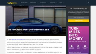 Uber Driver Invite Code: HUGE FREE Cash Sign-Up Bonuses!!