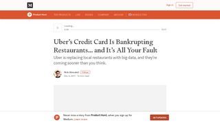 Uber's Credit Card Is Bankrupting Restaurants… and It's All Your Fault