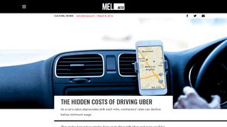 The Hidden Costs of Driving Uber - MEL Magazine