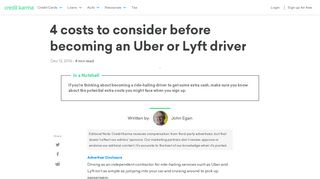 4 costs to consider before becoming an Uber or Lyft driver | Credit Karma