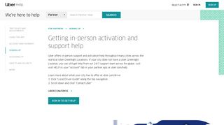 Getting in-person activation and support help | Uber Partner Help