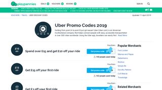 Uber Promo Codes & Vouchers - February 2019 - Playpennies