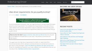 Uber driver requirements: Do you qualify to drive? - Ridesharing Driver