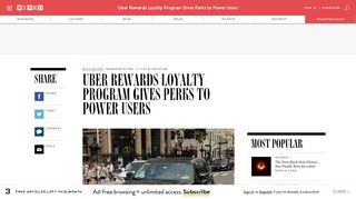 Uber Rewards Loyalty Program Gives Perks to Power Users | WIRED