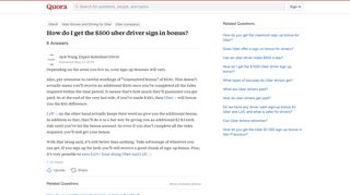 How to get the $500 uber driver sign in bonus - Quora