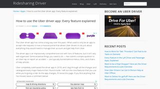 How to use the Uber driver app: Every feature explained - Ridesharing ...