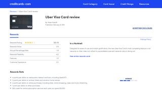 Uber Visa Credit Card Review - CreditCards.com